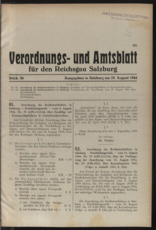 Verordnungs- und Amtsblatt für den Reichsgau Salzburg