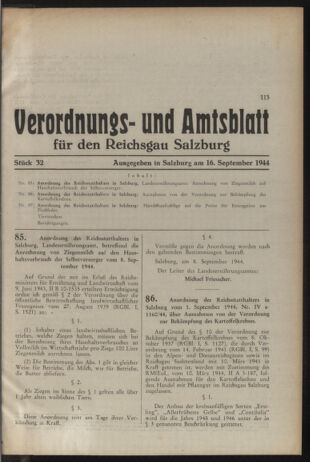 Verordnungs- und Amtsblatt für den Reichsgau Salzburg