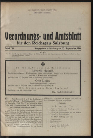 Verordnungs- und Amtsblatt für den Reichsgau Salzburg 19440923 Seite: 1