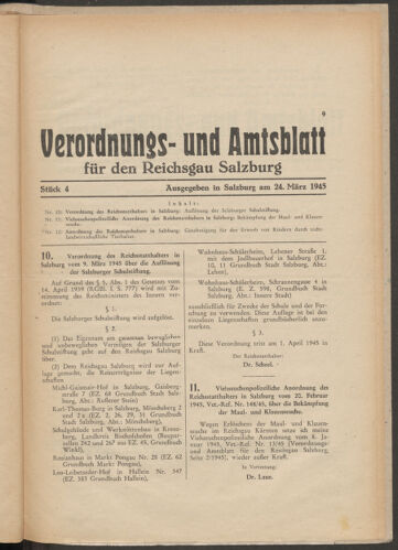 Verordnungs- und Amtsblatt für den Reichsgau Salzburg