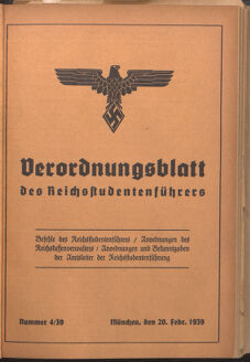 Verordnungsblatt des Reichsstudentenführers