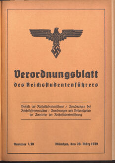 Verordnungsblatt des Reichsstudentenführers