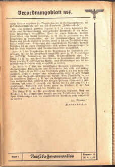 Verordnungsblatt des Reichsstudentenführers 19390430 Seite: 20