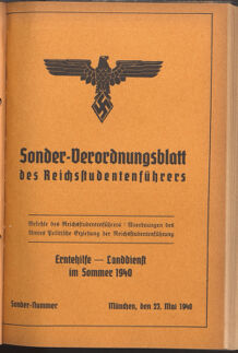 Verordnungsblatt des Reichsstudentenführers 19400523 Seite: 1