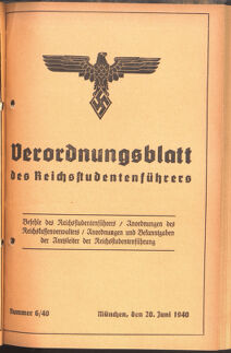 Verordnungsblatt des Reichsstudentenführers