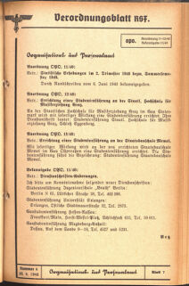 Verordnungsblatt des Reichsstudentenführers 19400620 Seite: 33