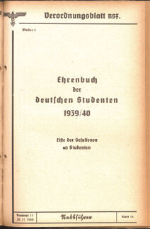 Verordnungsblatt des Reichsstudentenführers 19401130 Seite: 11