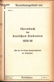 Verordnungsblatt des Reichsstudentenführers 19401130 Seite: 15