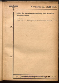 Verordnungsblatt des Reichsstudentenführers 19410115 Seite: 15