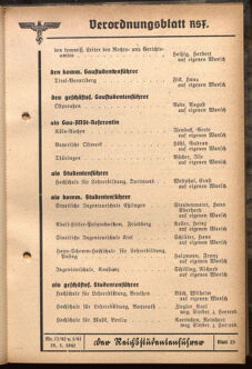 Verordnungsblatt des Reichsstudentenführers 19410115 Seite: 63