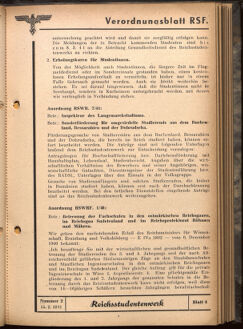 Verordnungsblatt des Reichsstudentenführers 19410215 Seite: 43