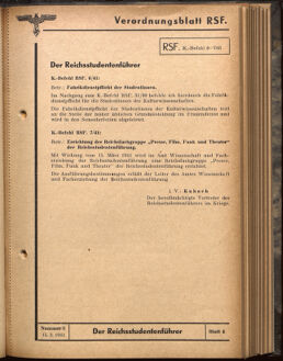 Verordnungsblatt des Reichsstudentenführers 19410315 Seite: 7