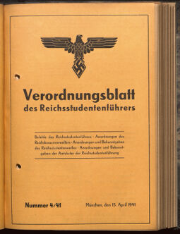 Verordnungsblatt des Reichsstudentenführers 19410415 Seite: 1