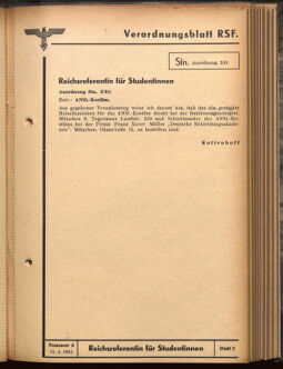 Verordnungsblatt des Reichsstudentenführers 19410415 Seite: 27