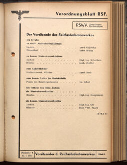 Verordnungsblatt des Reichsstudentenführers 19410415 Seite: 53