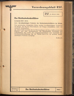 Verordnungsblatt des Reichsstudentenführers 19410515 Seite: 9