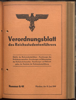 Verordnungsblatt des Reichsstudentenführers 19410615 Seite: 1