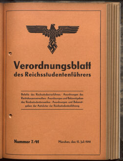 Verordnungsblatt des Reichsstudentenführers 19410715 Seite: 1