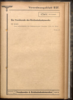 Verordnungsblatt des Reichsstudentenführers 19411115 Seite: 39