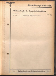 Verordnungsblatt des Reichsstudentenführers 19420115 Seite: 11