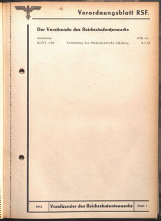 Verordnungsblatt des Reichsstudentenführers 19420115 Seite: 33