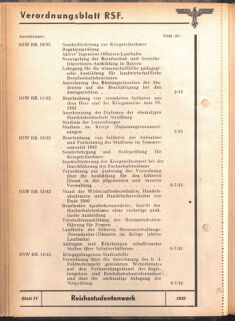 Verordnungsblatt des Reichsstudentenführers 19420115 Seite: 42