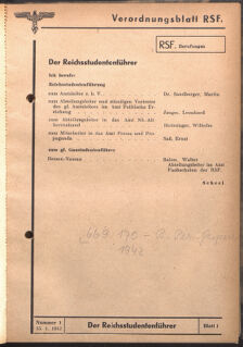 Verordnungsblatt des Reichsstudentenführers 19420115 Seite: 47