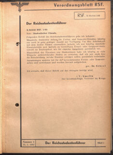 Verordnungsblatt des Reichsstudentenführers 19420115 Seite: 49