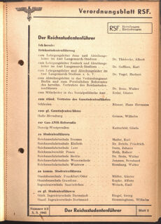 Verordnungsblatt des Reichsstudentenführers 19420305 Seite: 1