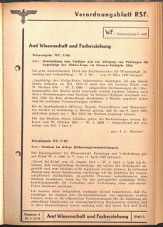 Verordnungsblatt des Reichsstudentenführers 19420415 Seite: 39