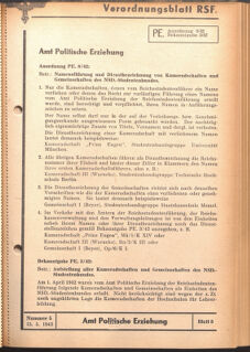 Verordnungsblatt des Reichsstudentenführers 19420515 Seite: 27