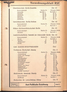 Verordnungsblatt des Reichsstudentenführers 19420515 Seite: 33