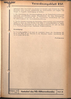 Verordnungsblatt des Reichsstudentenführers 19420701 Seite: 43