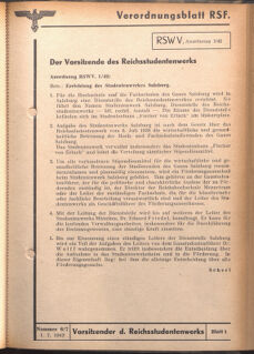 Verordnungsblatt des Reichsstudentenführers 19420701 Seite: 47