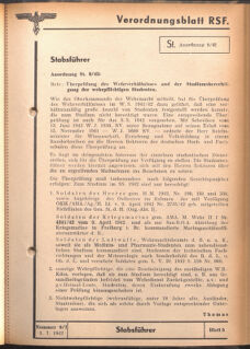 Verordnungsblatt des Reichsstudentenführers 19420701 Seite: 9