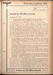 Verordnungsblatt des Reichsstudentenführers 19420901 Seite: 41