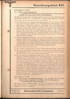 Verordnungsblatt des Reichsstudentenführers 19421015 Seite: 15