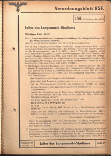 Verordnungsblatt des Reichsstudentenführers 19421015 Seite: 21