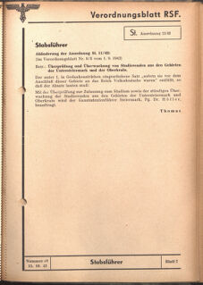 Verordnungsblatt des Reichsstudentenführers 19421015 Seite: 7