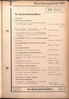 Verordnungsblatt des Reichsstudentenführers 19421201 Seite: 1