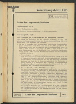 Verordnungsblatt des Reichsstudentenführers 19430130 Seite: 27