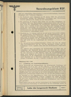 Verordnungsblatt des Reichsstudentenführers 19430130 Seite: 29