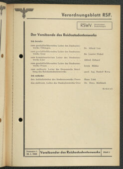 Verordnungsblatt des Reichsstudentenführers 19430130 Seite: 45