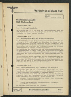 Verordnungsblatt des Reichsstudentenführers 19430310 Seite: 17