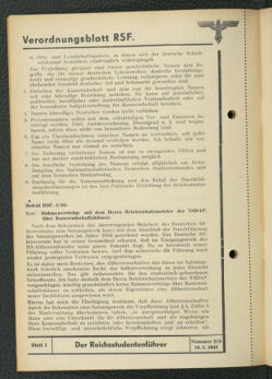 Verordnungsblatt des Reichsstudentenführers 19430310 Seite: 8