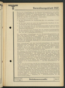 Verordnungsblatt des Reichsstudentenführers 19430501 Seite: 19