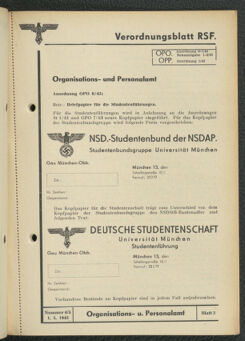 Verordnungsblatt des Reichsstudentenführers 19430501 Seite: 45