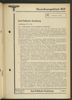 Verordnungsblatt des Reichsstudentenführers 19430501 Seite: 51