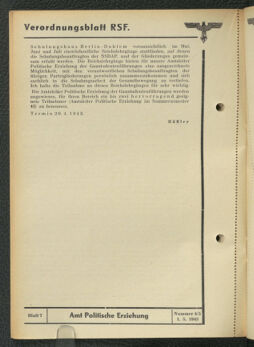 Verordnungsblatt des Reichsstudentenführers 19430501 Seite: 54