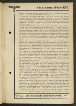 Verordnungsblatt des Reichsstudentenführers 19430501 Seite: 63